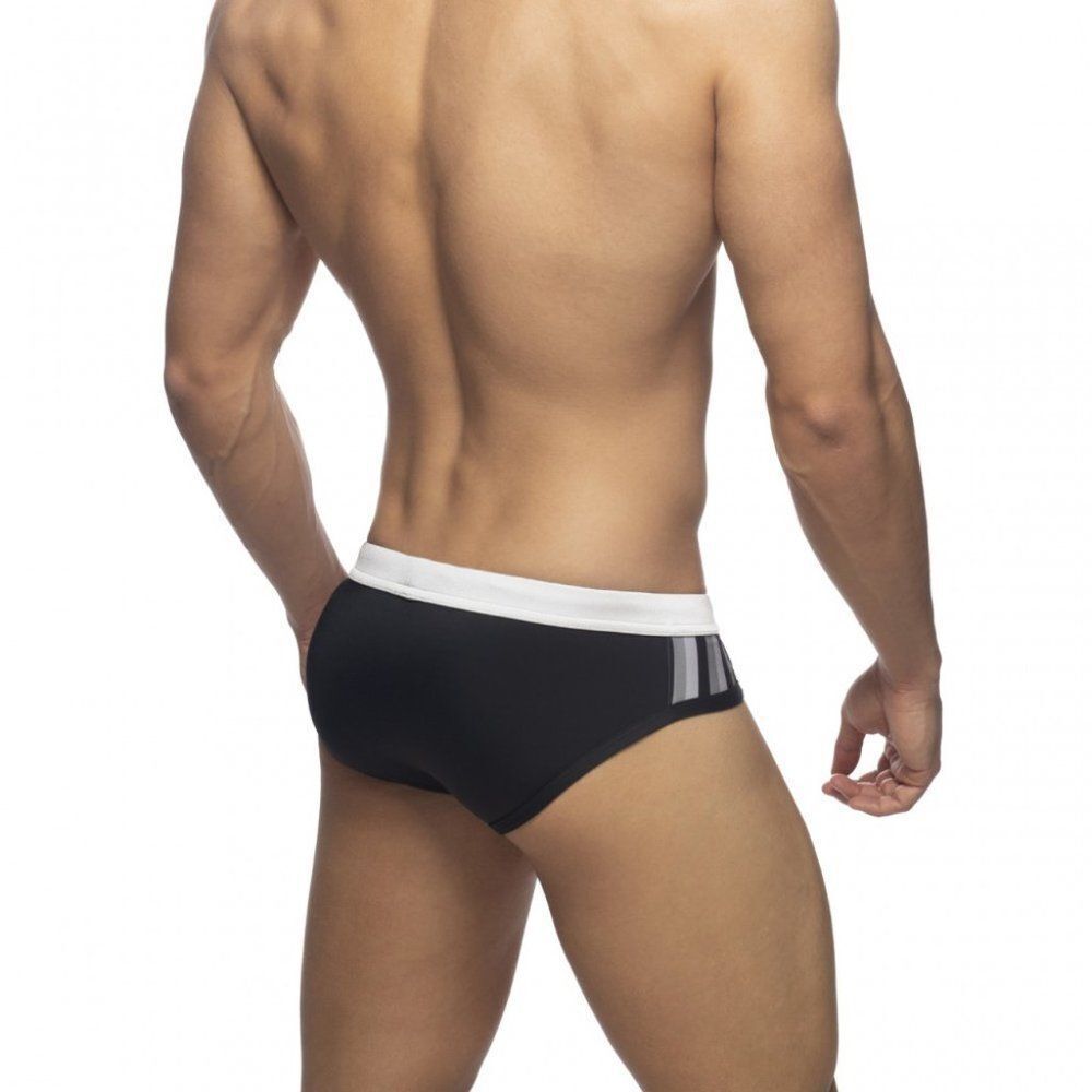Men's low rise stripes bikini swim brief swimwear speedo Sliver SIZE S - Picture 3 of 5